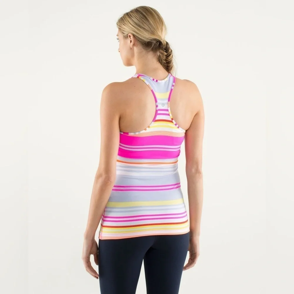 Lululemon Cool Striped Running Workout Racerback Tank